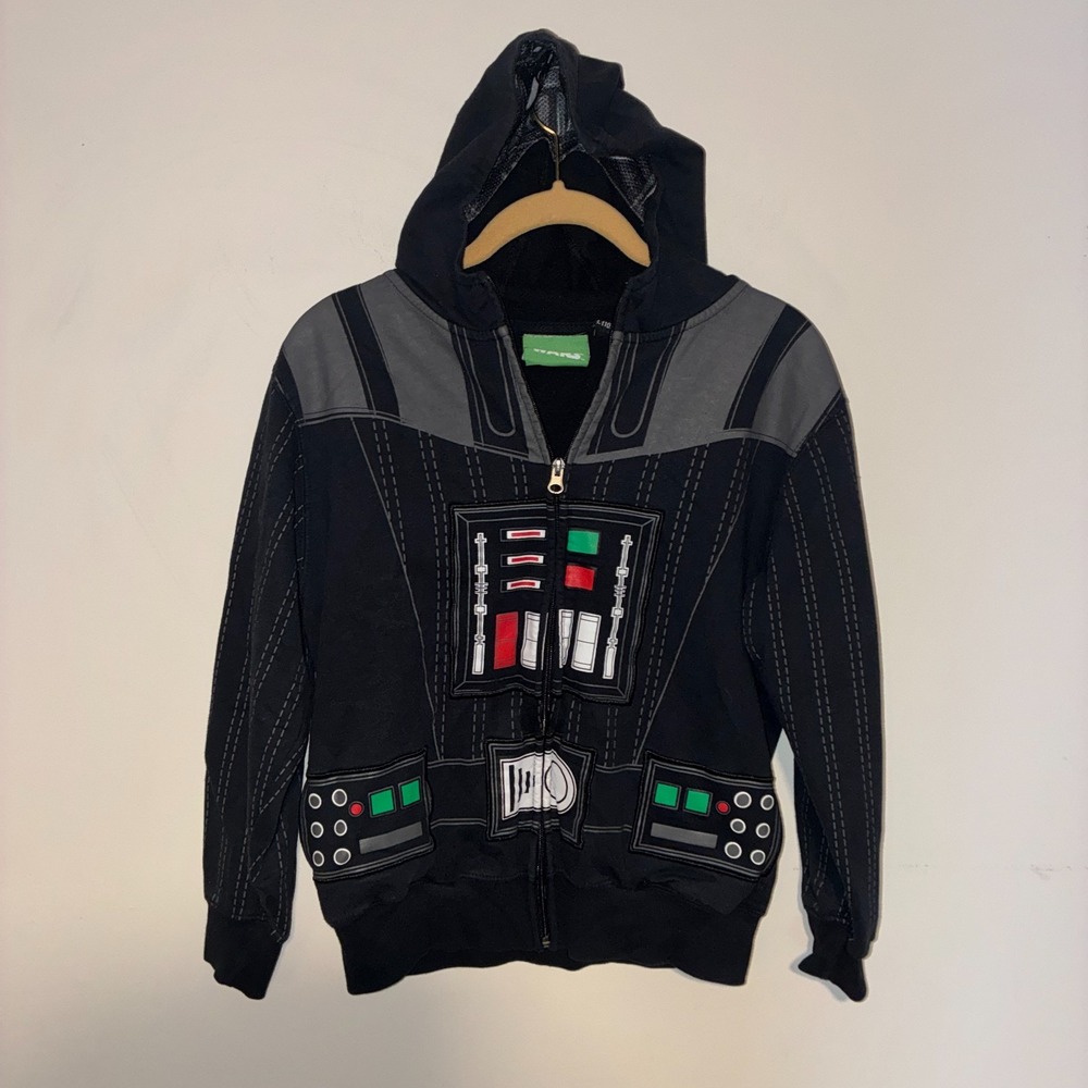 Star Wars Darth Vader Youth Hoodie Full Zip Mask Costume Size L 10/12